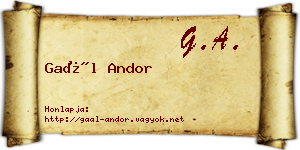 Gaál Andor névjegykártya
